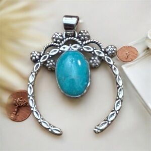 .925 Sterling Silver Southwestern Naja Pendant